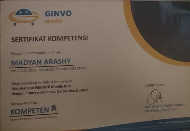 Fullstack Mobile App project screenshot
