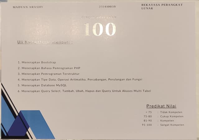 Web-Based Application with PHP and MySQL certificate picture 1