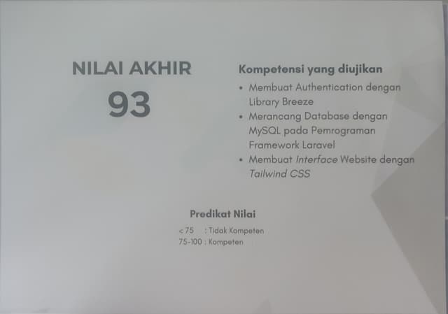 Web Development with Laravel Framework certificate picture 1