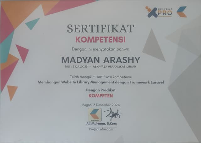 Web Development with Laravel Framework certificate picture 0